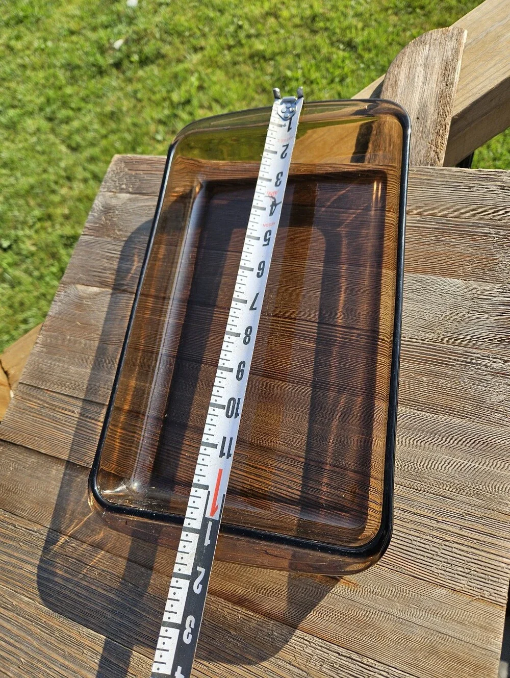 Vintage Pyrex #232  28x18x4 cm 70s Brown Glass Rectangular Baking Dish #70s